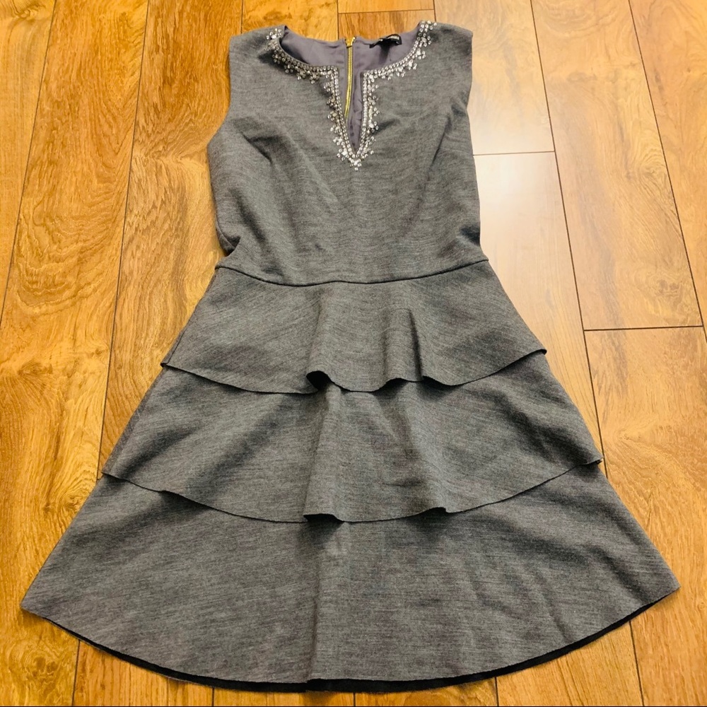 GRAY JUICY COUTURE MINI DRESS W/ RHINESTONES SZ S